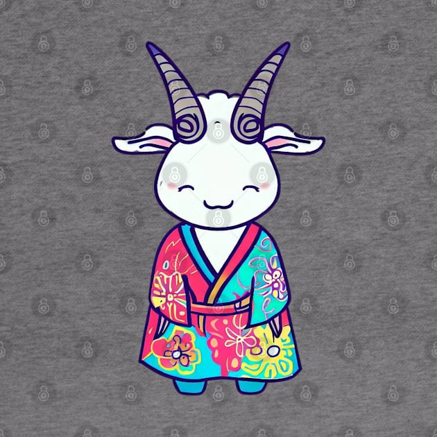 Japanese goat in kimono by Japanese Fever